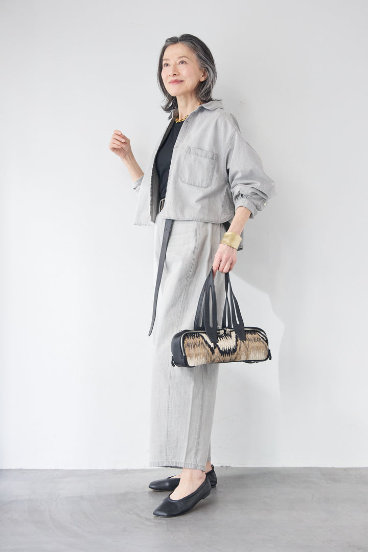 コットンデニム ボリュームスリーブ ブラウス（セットアップ対応）