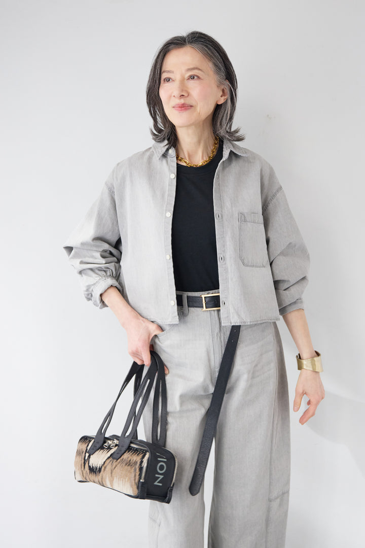 コットンデニム ボリュームスリーブ ブラウス（セットアップ対応）