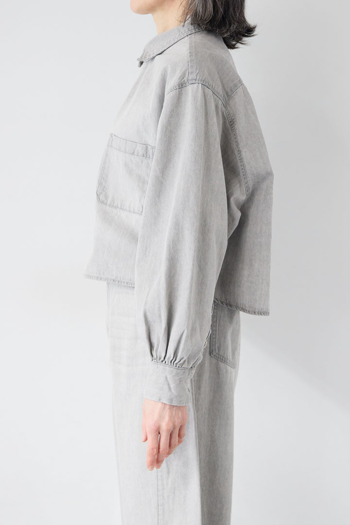 コットンデニム ボリュームスリーブ ブラウス（セットアップ対応）