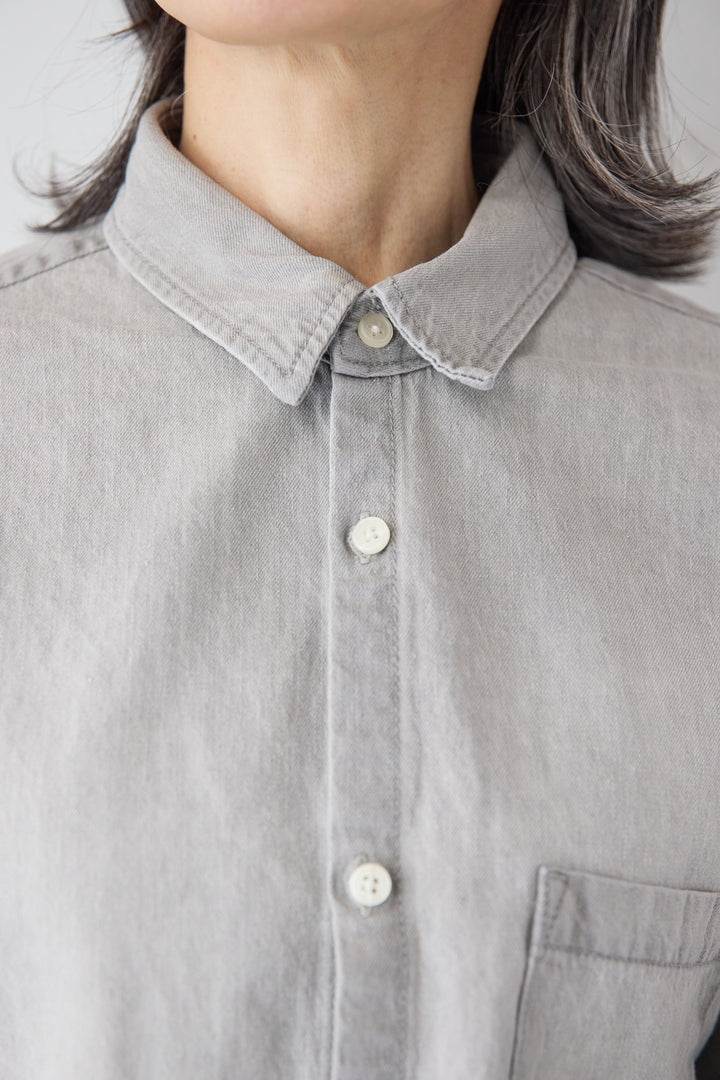 コットンデニム ボリュームスリーブ ブラウス（セットアップ対応）