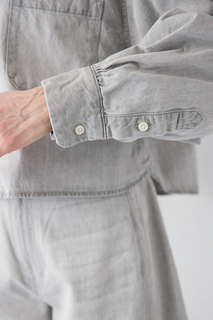 コットンデニム ボリュームスリーブ ブラウス（セットアップ対応）