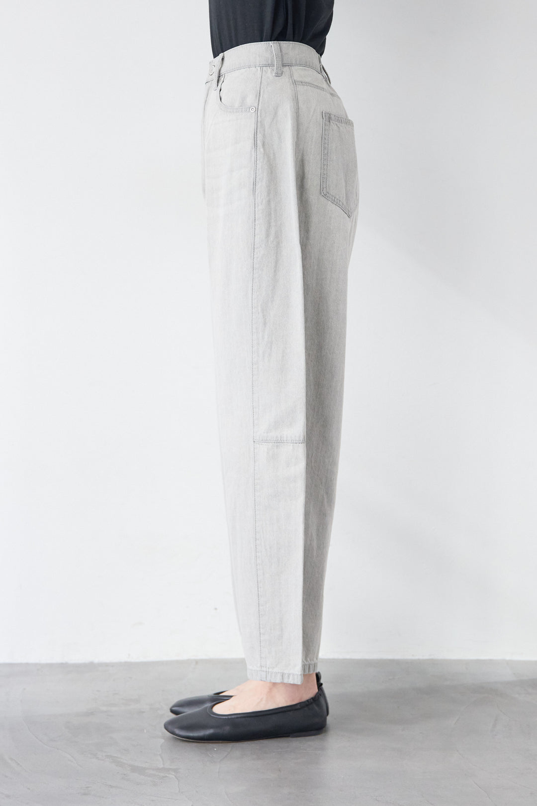 [SET]コットンデニム ボリュームスリーブ ブラウス（セットアップ対応）+ソフトタッチ・クルーネックTシャツ+リラックス・コクーンワイド デニム（セットアップ対応）(3set)