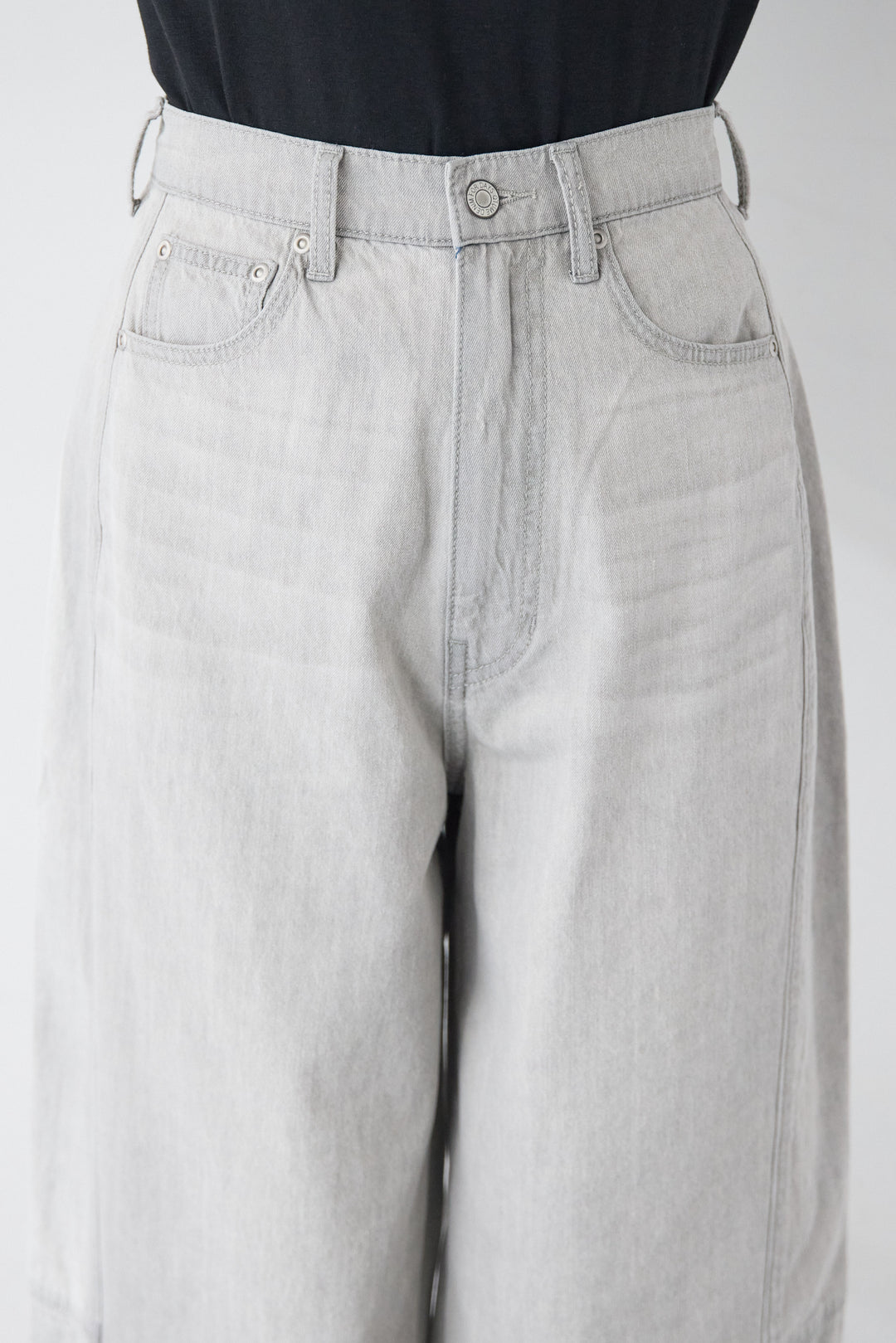 [SET]コットンデニム ボリュームスリーブ ブラウス（セットアップ対応）+リラックス・コクーンワイド デニム（セットアップ対応）(2set)