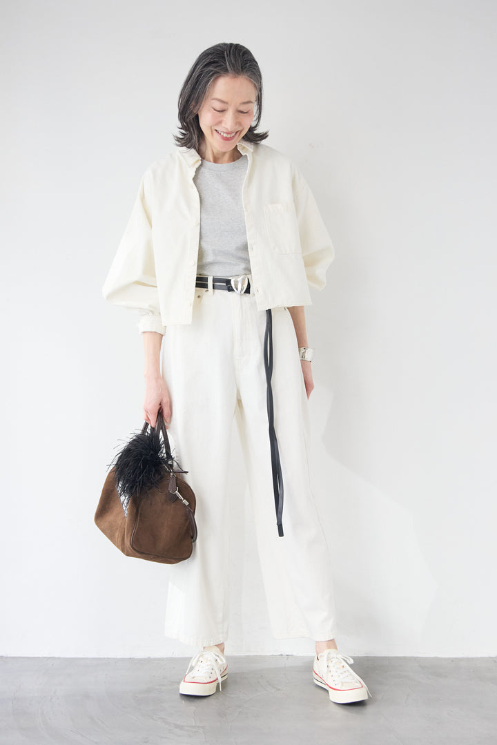 コットンデニム ボリュームスリーブ ブラウス（セットアップ対応）