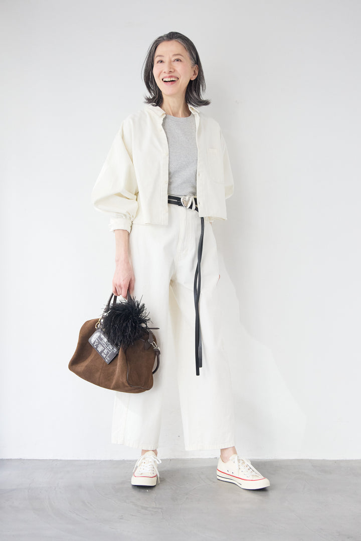 コットンデニム ボリュームスリーブ ブラウス（セットアップ対応）