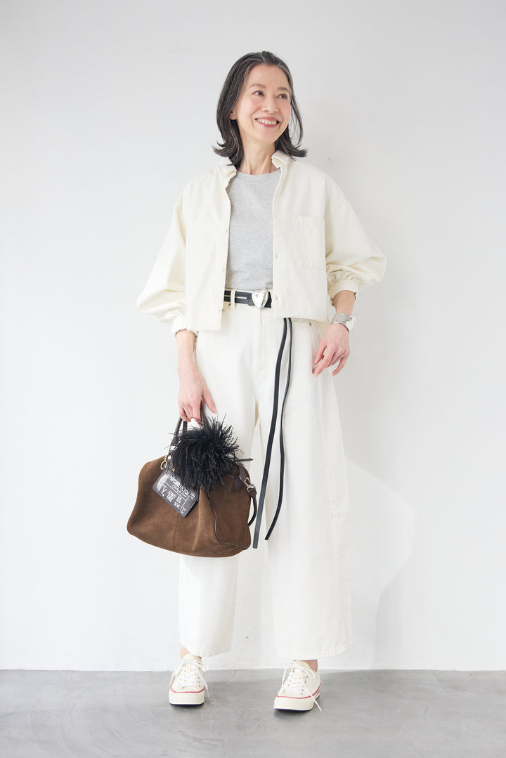 コットンデニム ボリュームスリーブ ブラウス（セットアップ対応）