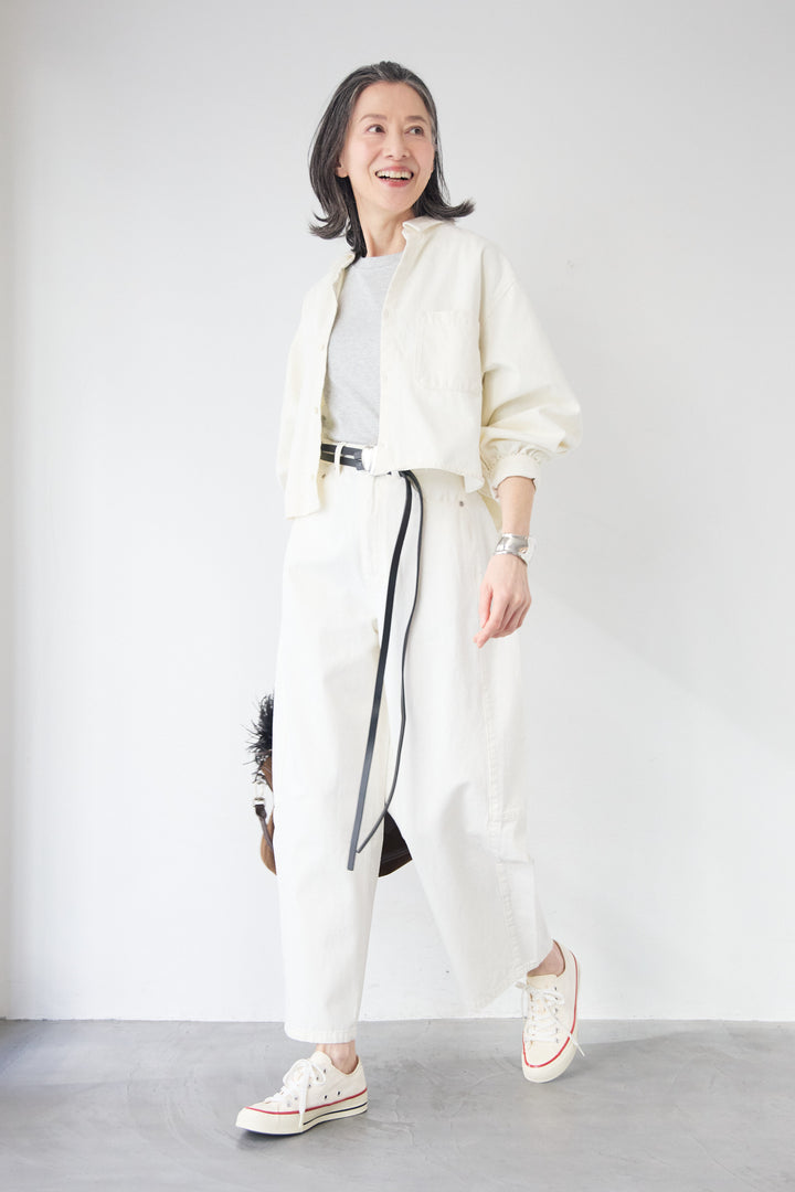 コットンデニム ボリュームスリーブ ブラウス（セットアップ対応）