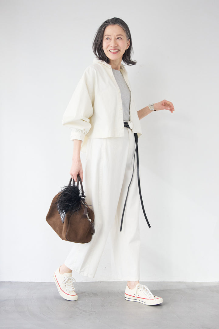 コットンデニム ボリュームスリーブ ブラウス（セットアップ対応）