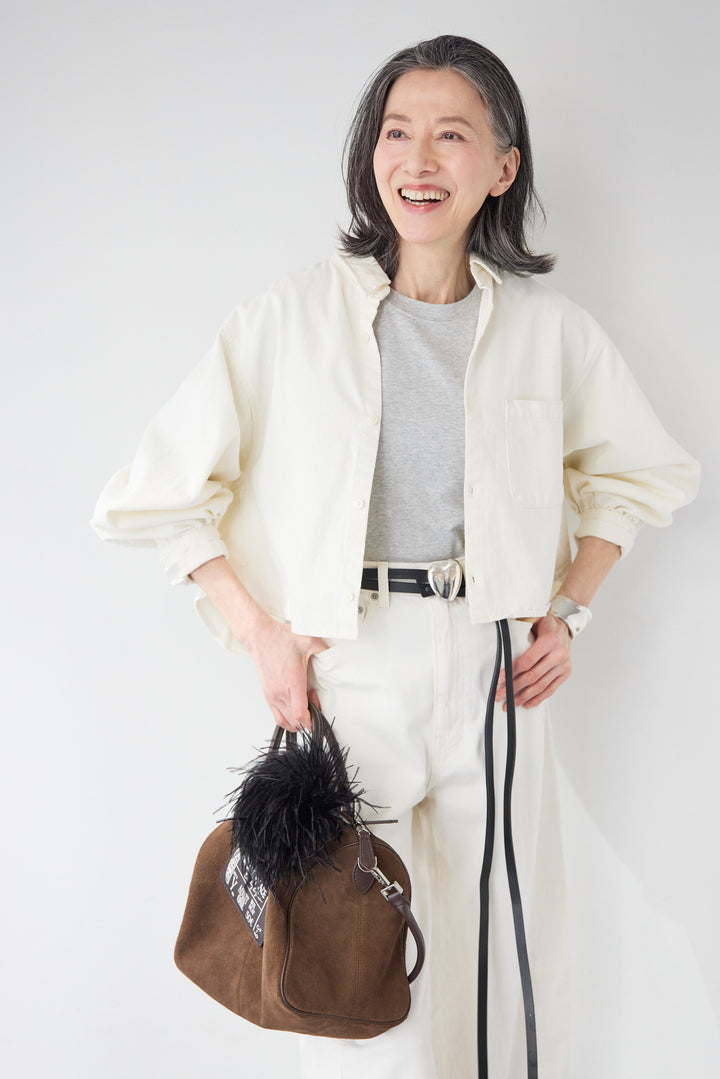 コットンデニム ボリュームスリーブ ブラウス（セットアップ対応）