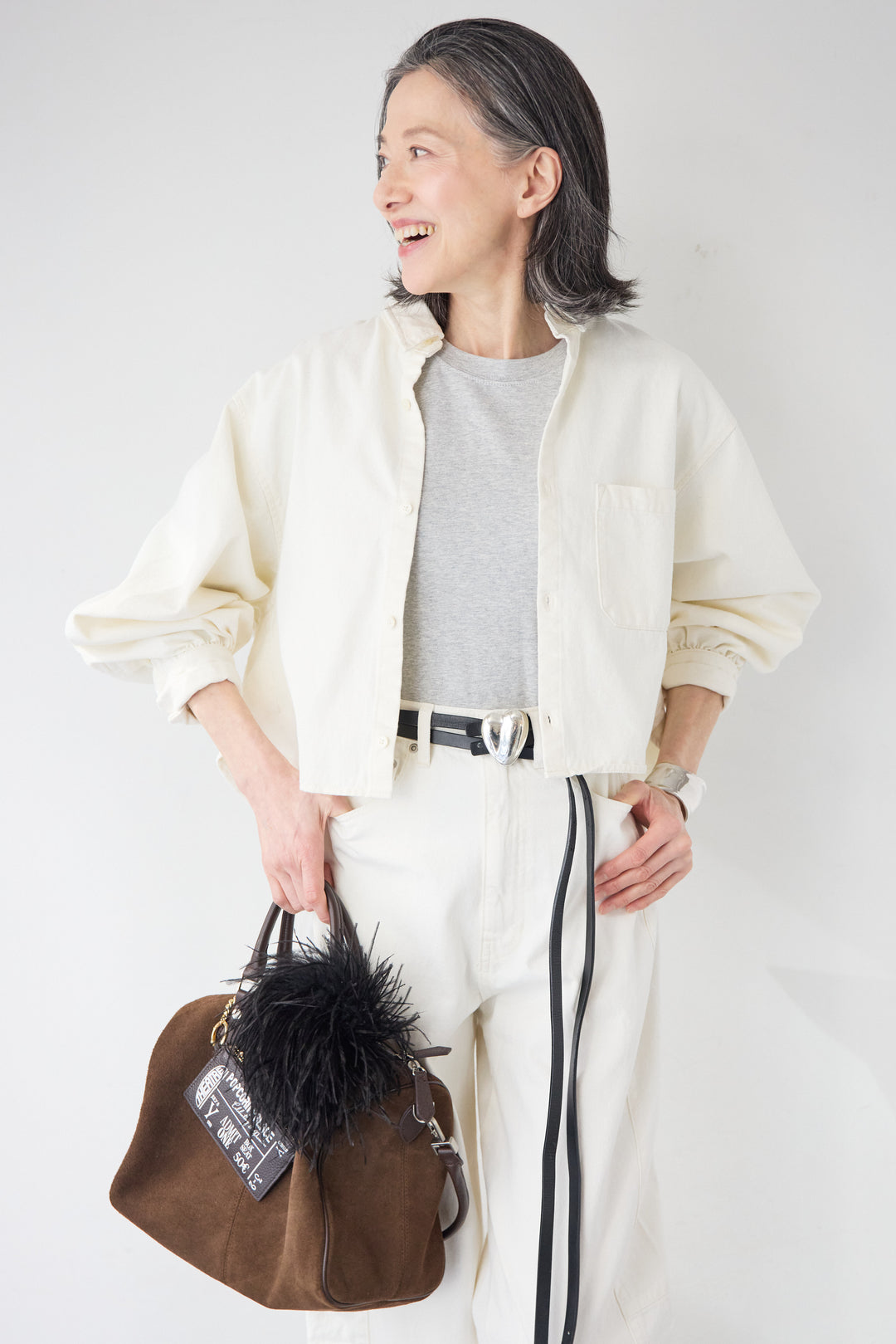 [SET]コットンデニム ボリュームスリーブ ブラウス（セットアップ対応）+リラックス・コクーンワイド デニム（セットアップ対応）(2set)