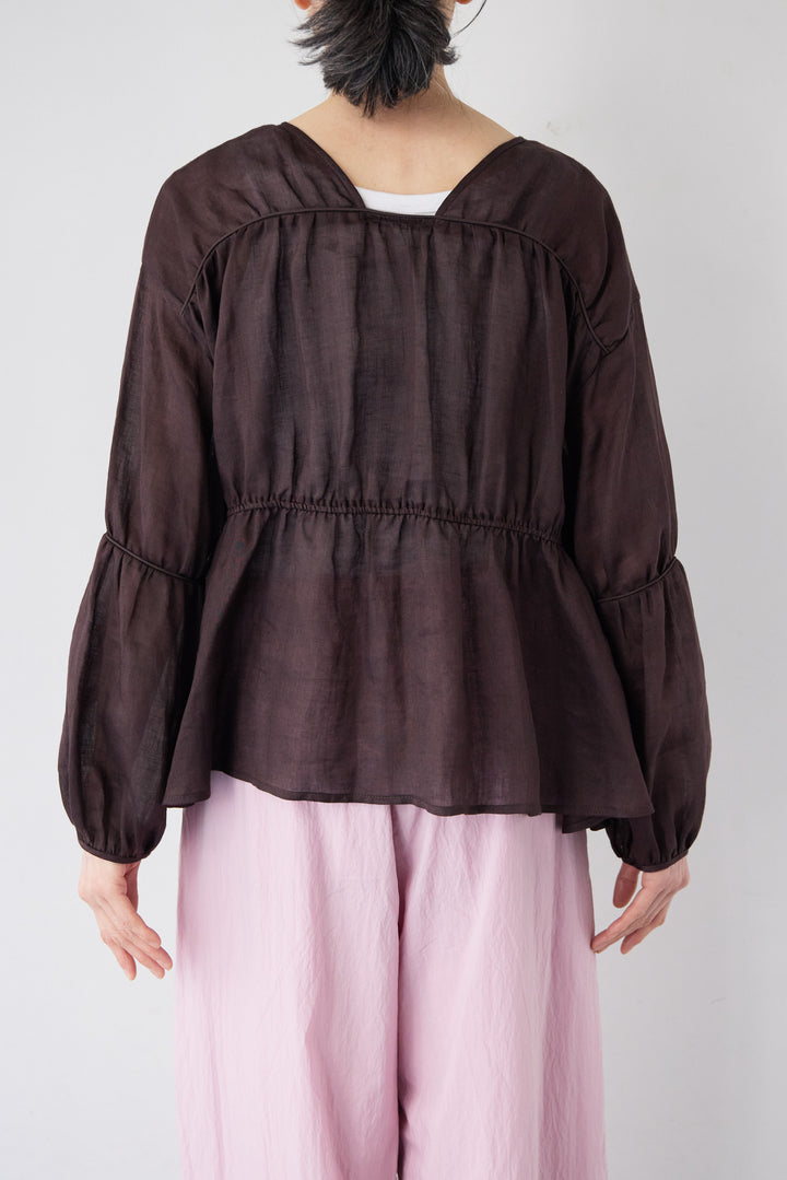 エアリーリネン・ドロストギャザーブラウス