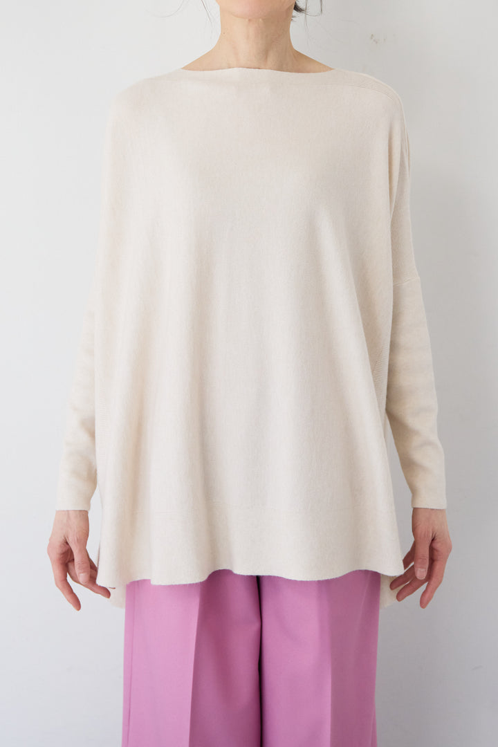 [SET]ボートネック・ドルマン・オーバーサイズプルオーバー+センタープレス・ストレートワイドスラックス(2set)