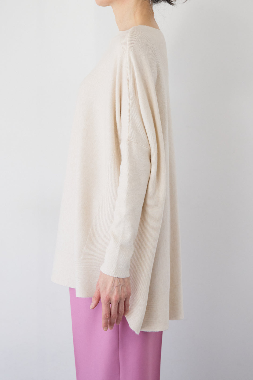 [SET]ボートネック・ドルマン・オーバーサイズプルオーバー+センタープレス・ストレートワイドスラックス(2set)