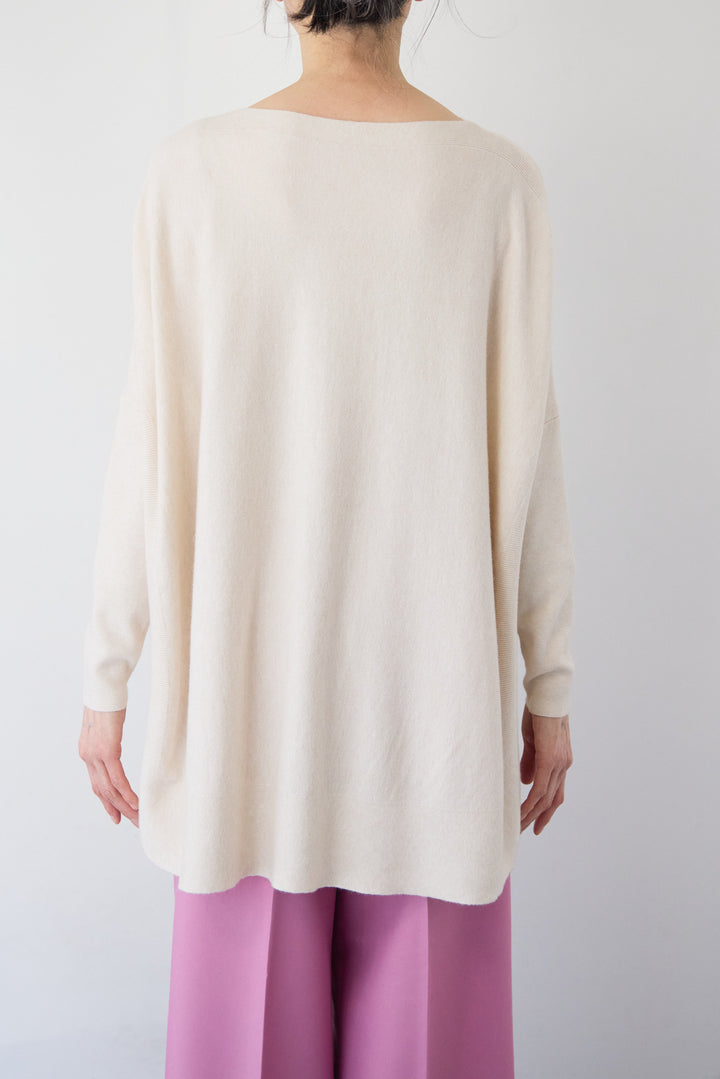 [SET]ボートネック・ドルマン・オーバーサイズプルオーバー+センタープレス・ストレートワイドスラックス(2set)