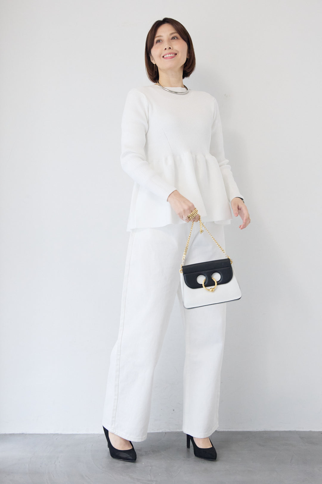 ストレートワイドデニムパンツ