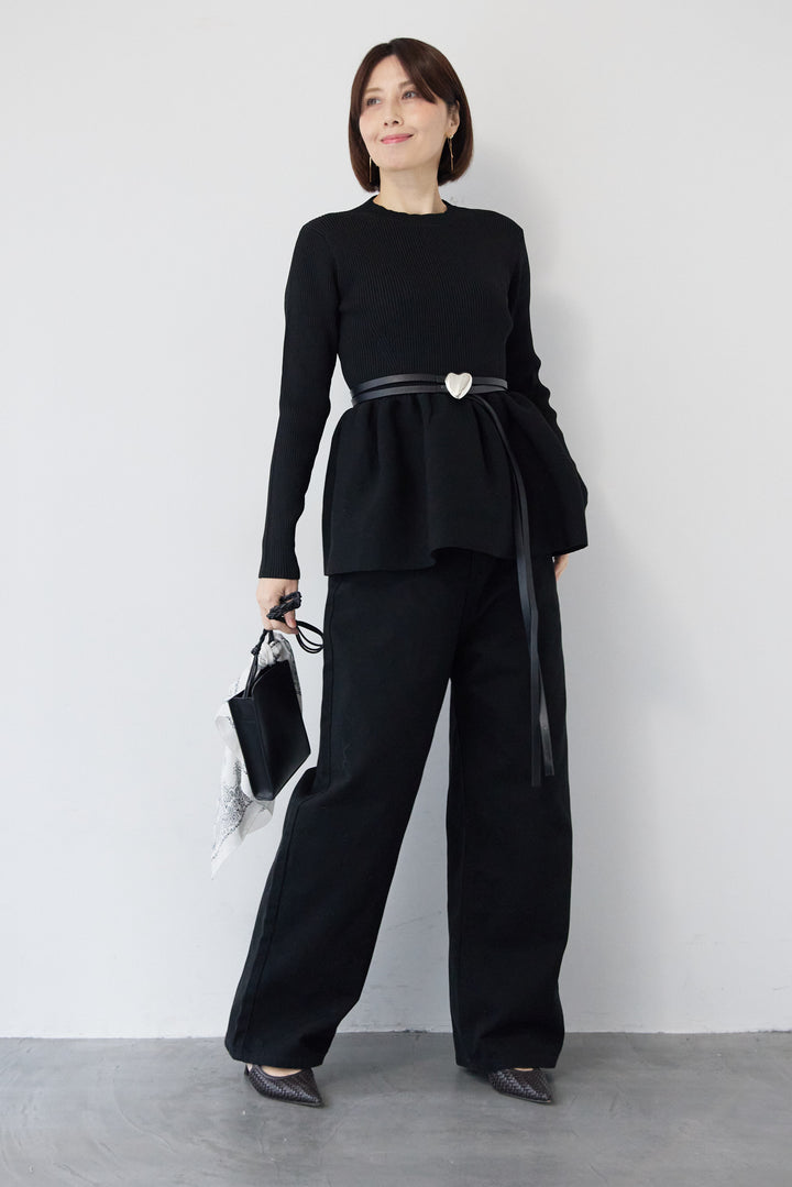 ストレートワイドデニムパンツ