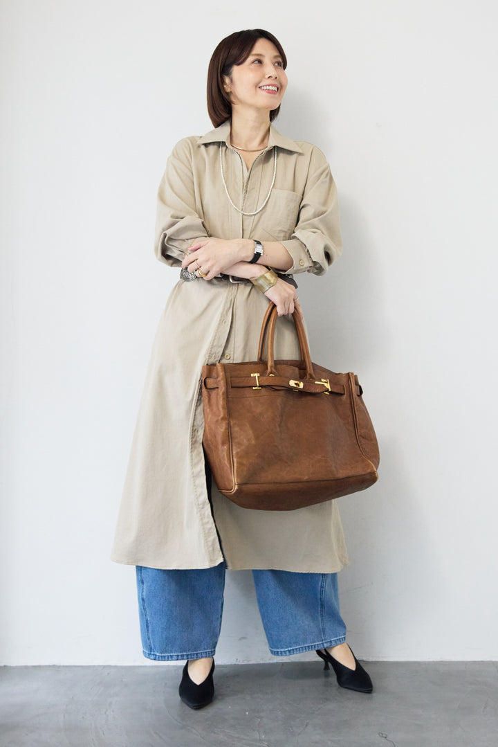 レイヤードシャツデザイン ワンピース