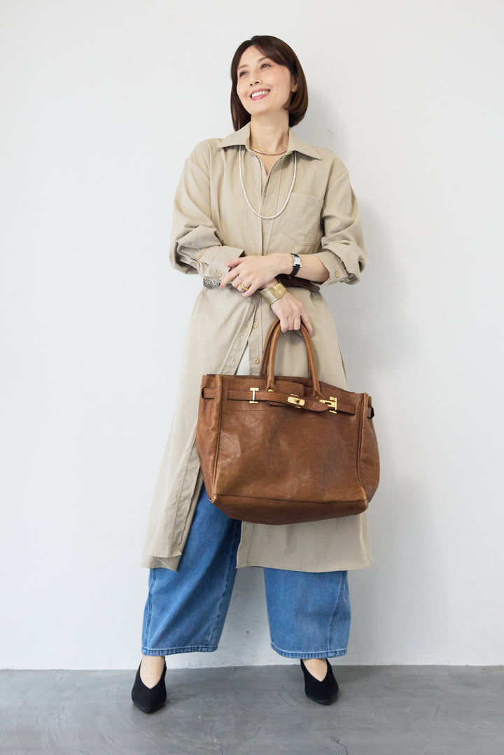 レイヤードシャツデザイン ワンピース