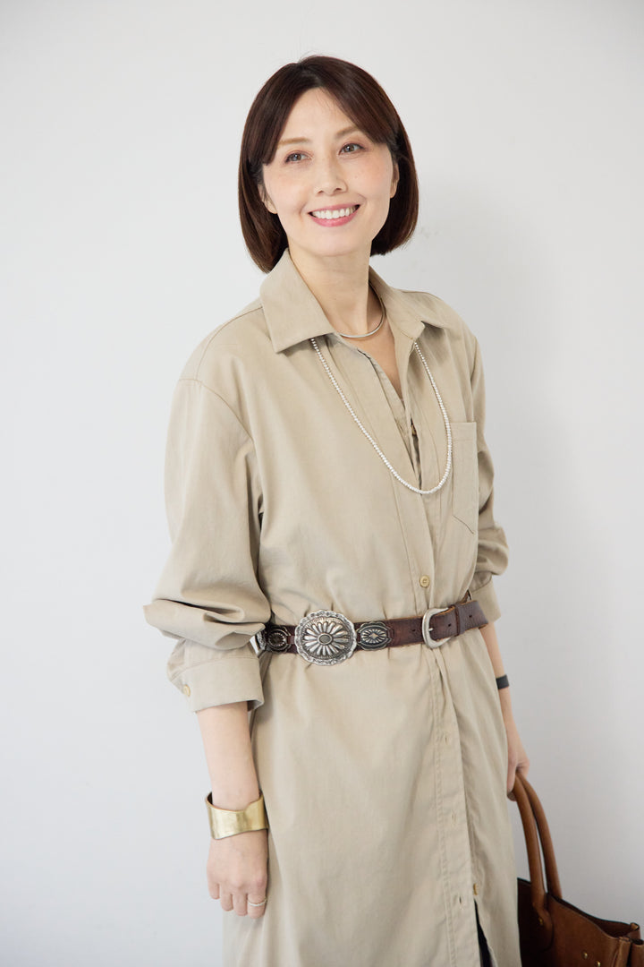 レイヤードシャツデザイン ワンピース