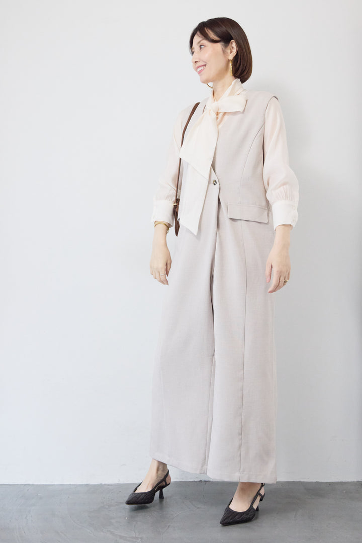 ソフトシフォン ボウタイトップス