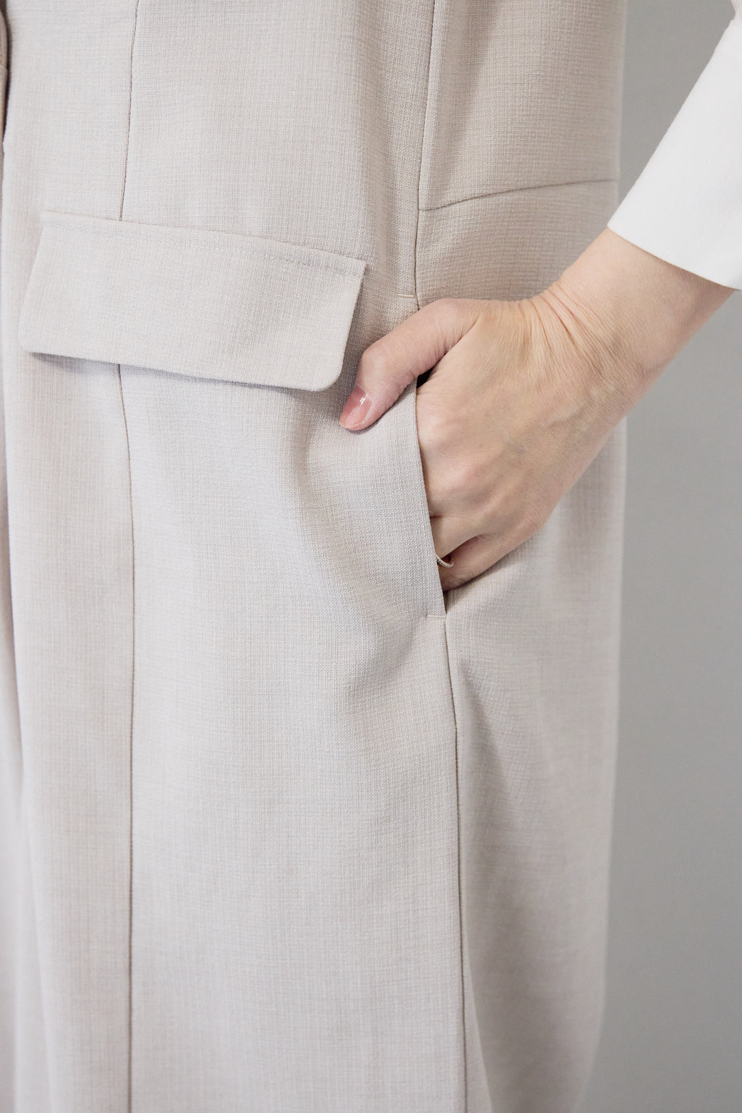 [SET]リネンライクオールインワン+ソフトシフォン ボウタイトップス(2set)