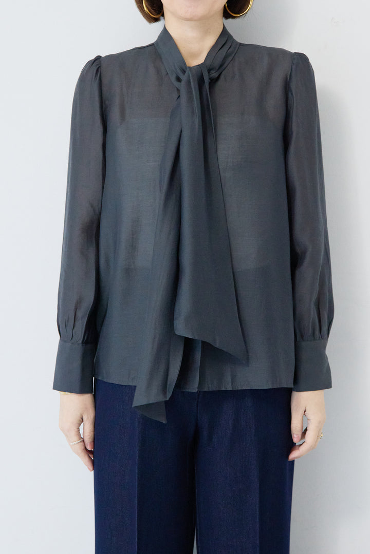 ソフトシフォン ボウタイトップス