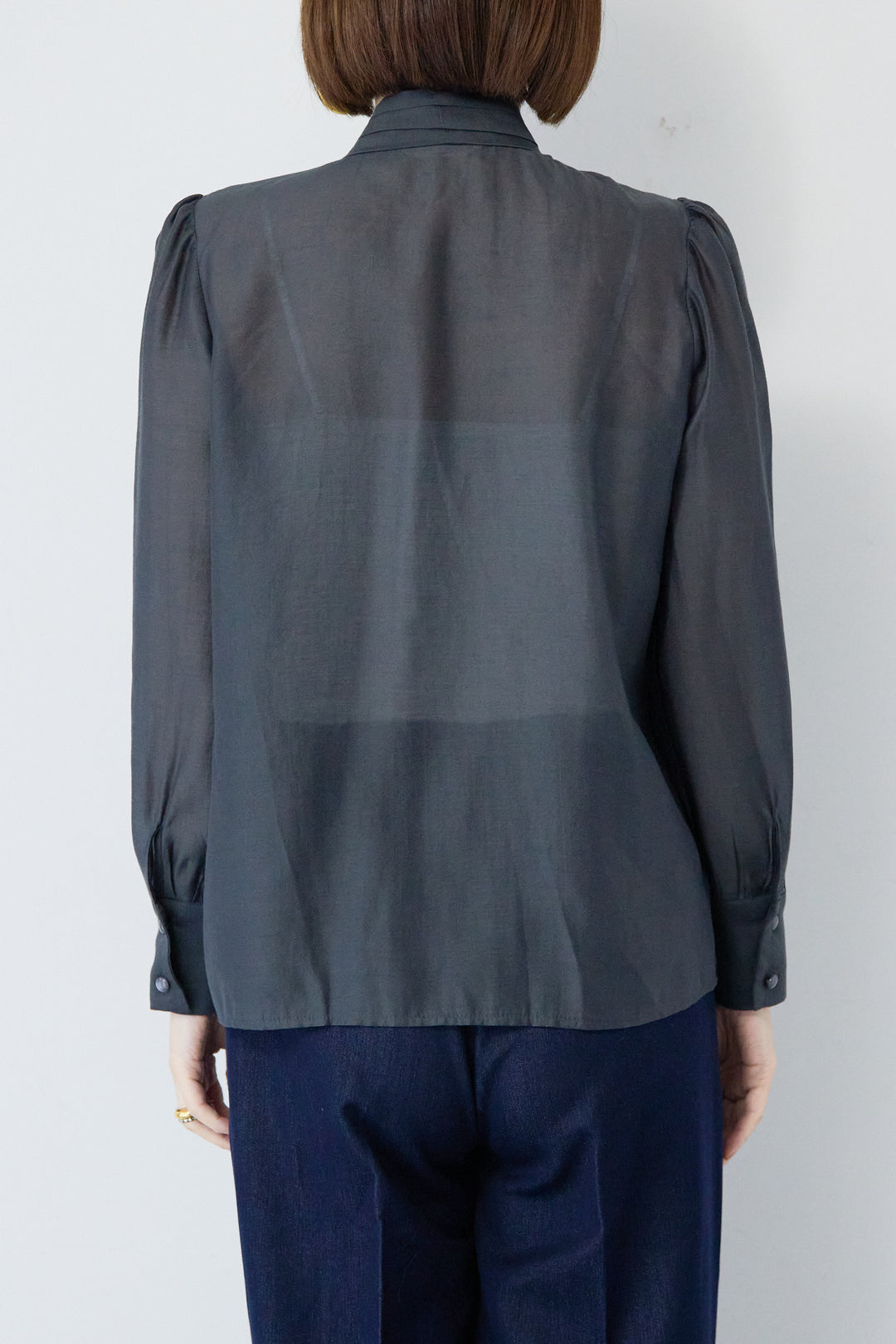 ソフトシフォン ボウタイトップス