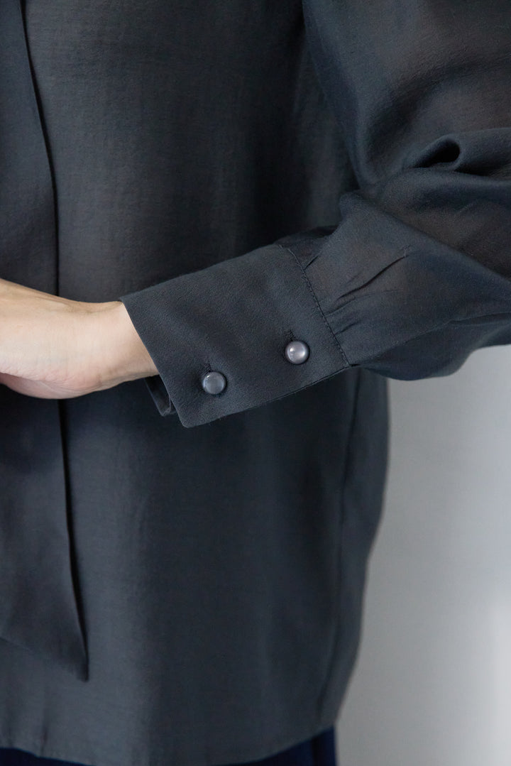 ソフトシフォン ボウタイトップス