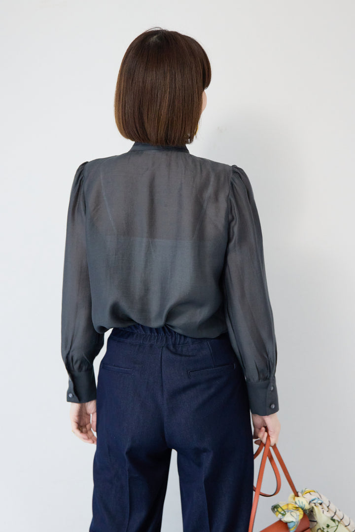 ソフトシフォン ボウタイトップス