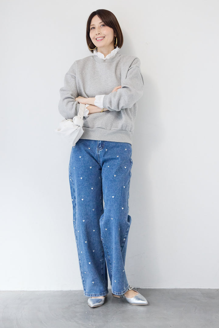 フリルレイヤードスウェットトップス