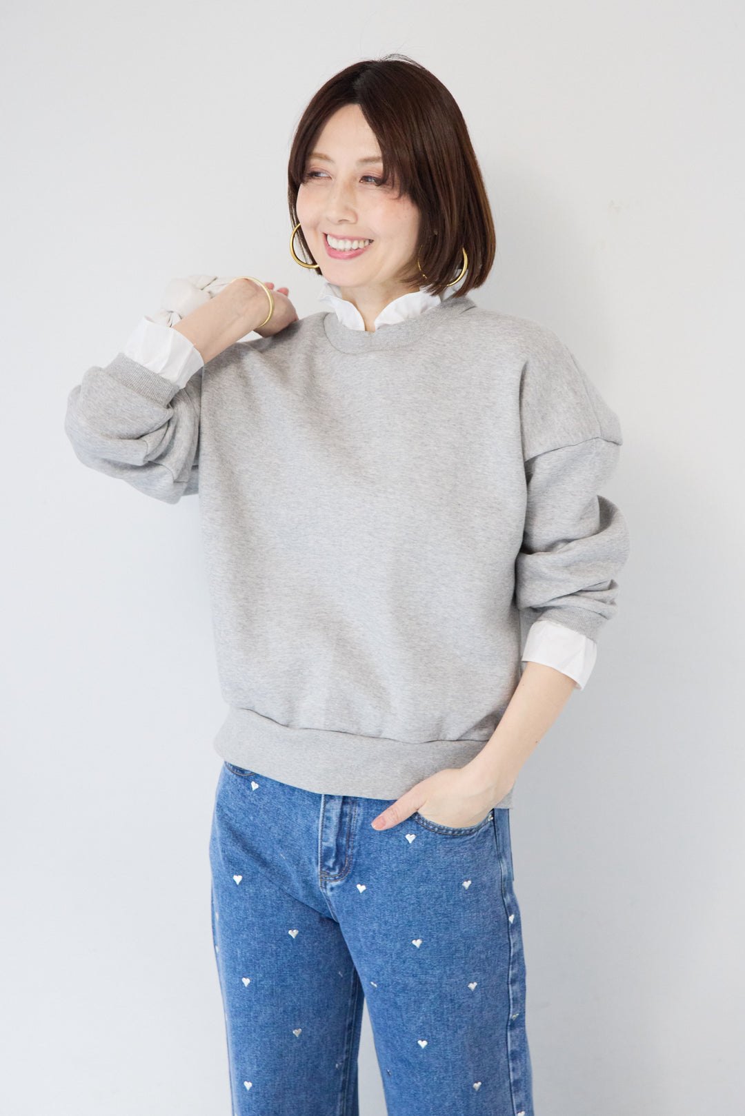 フリルレイヤードスウェットトップス