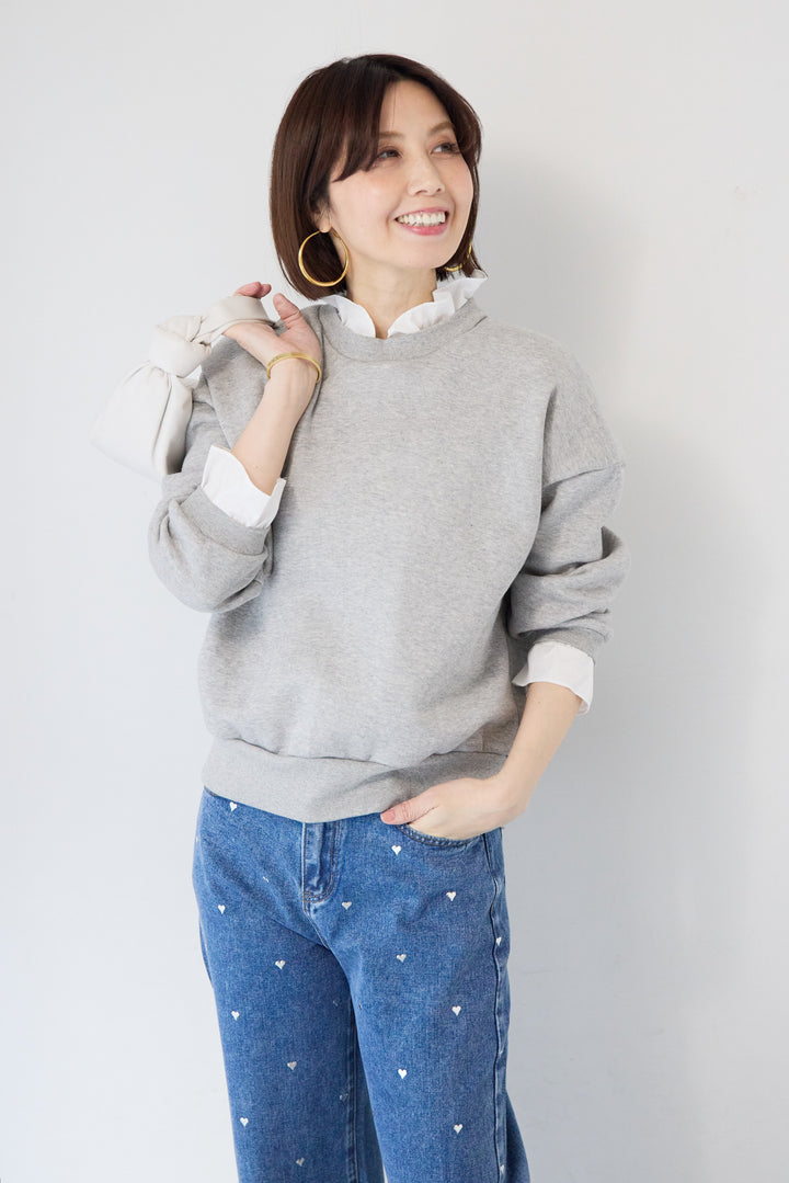 フリルレイヤードスウェットトップス