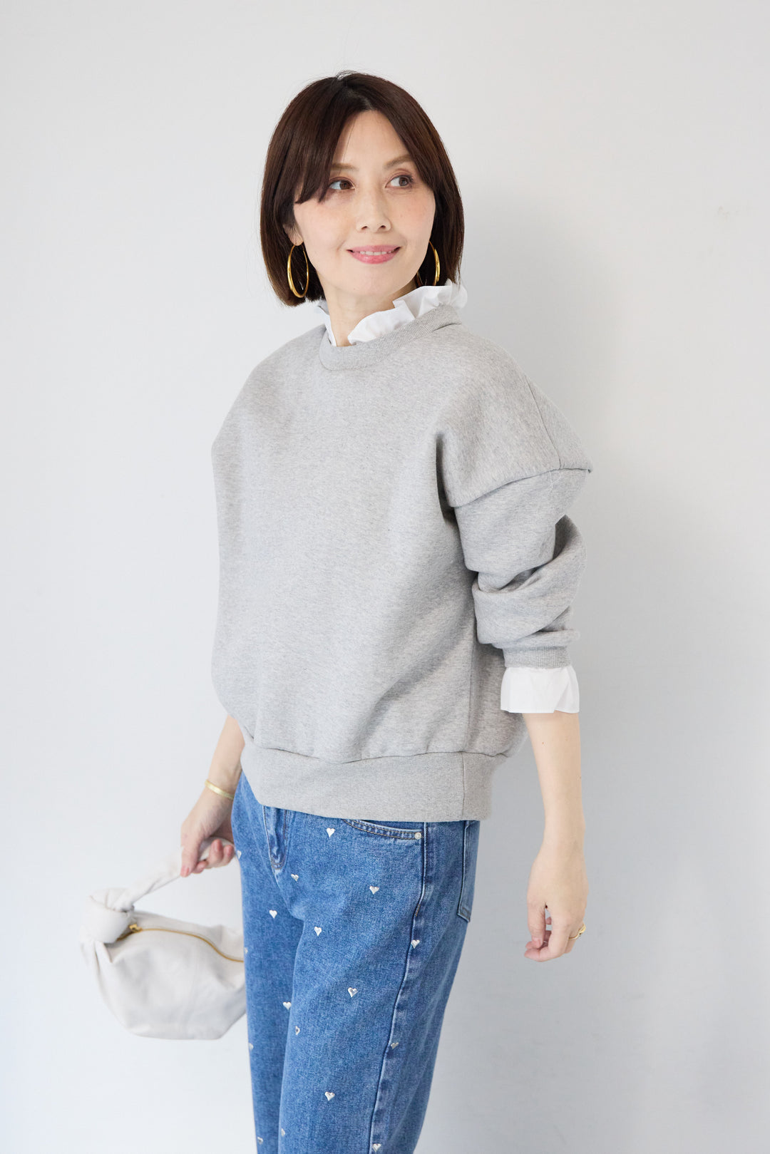 フリルレイヤードスウェットトップス