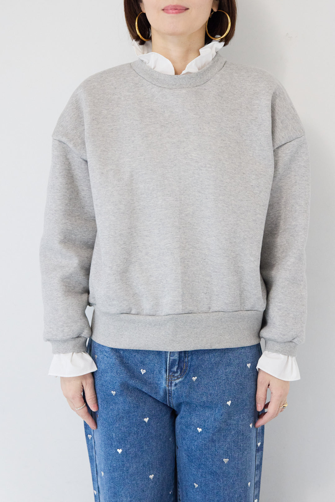 フリルレイヤードスウェットトップス