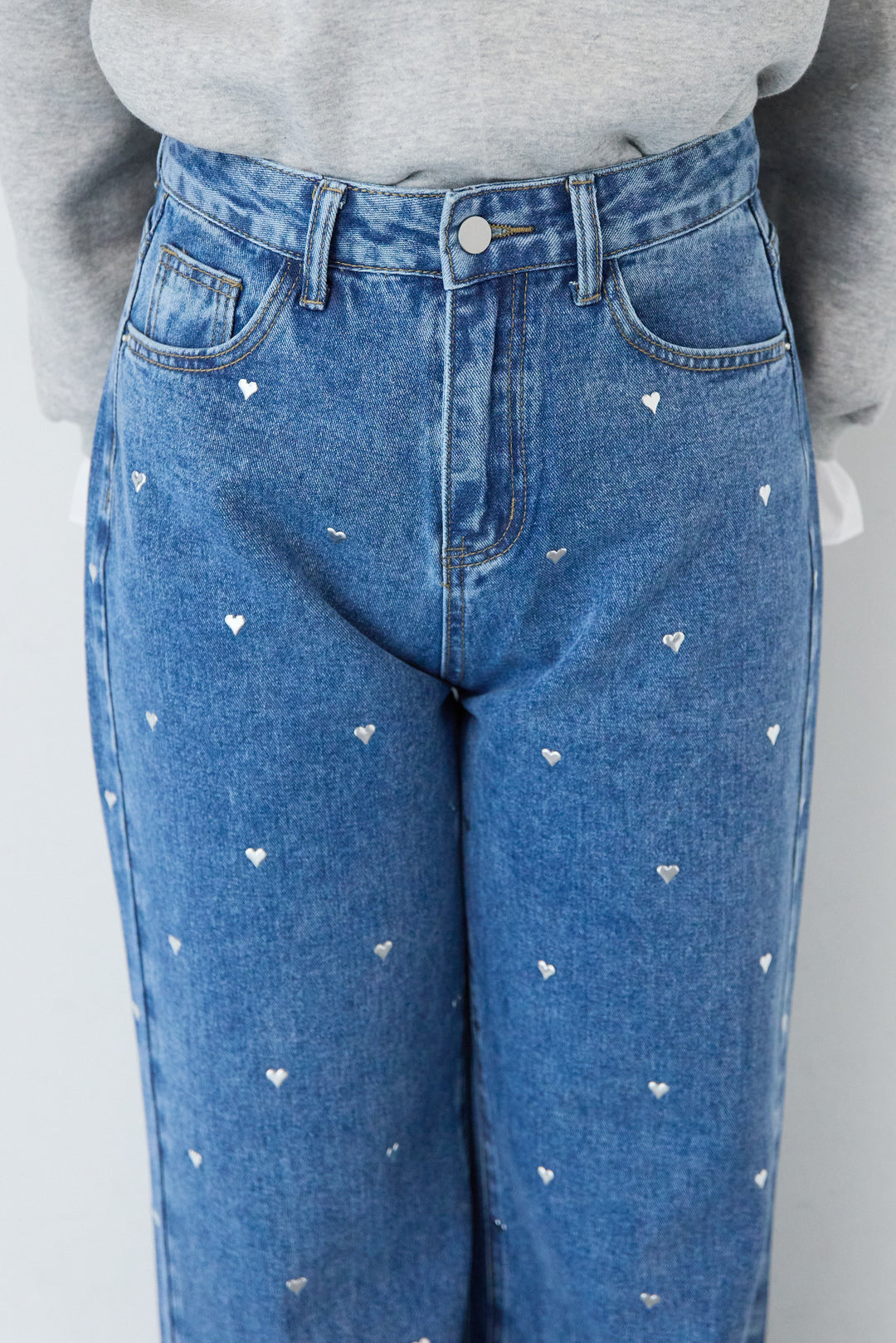 ハートスタッズ デニムパンツ