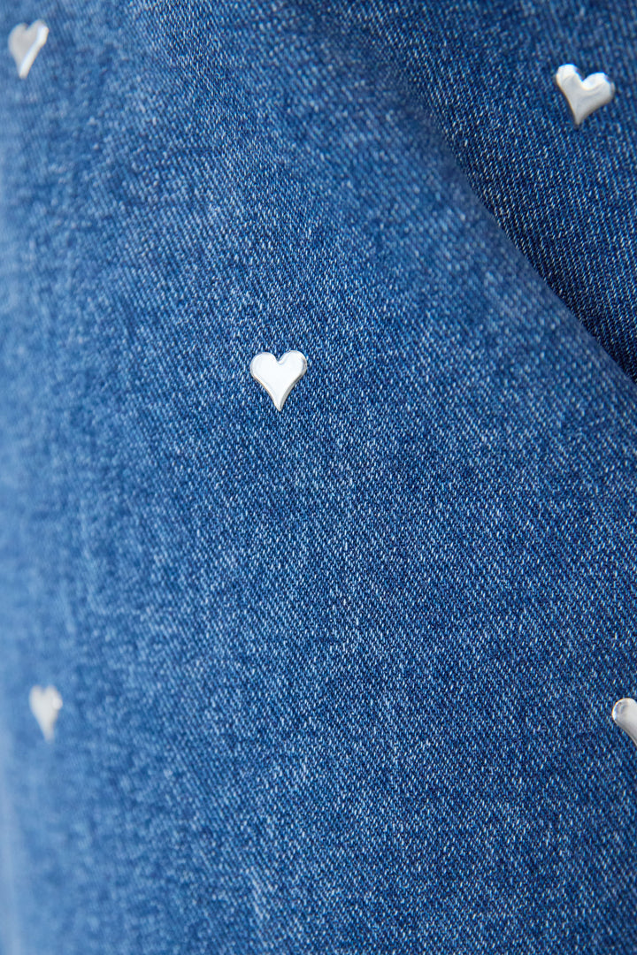 ハートスタッズ デニムパンツ