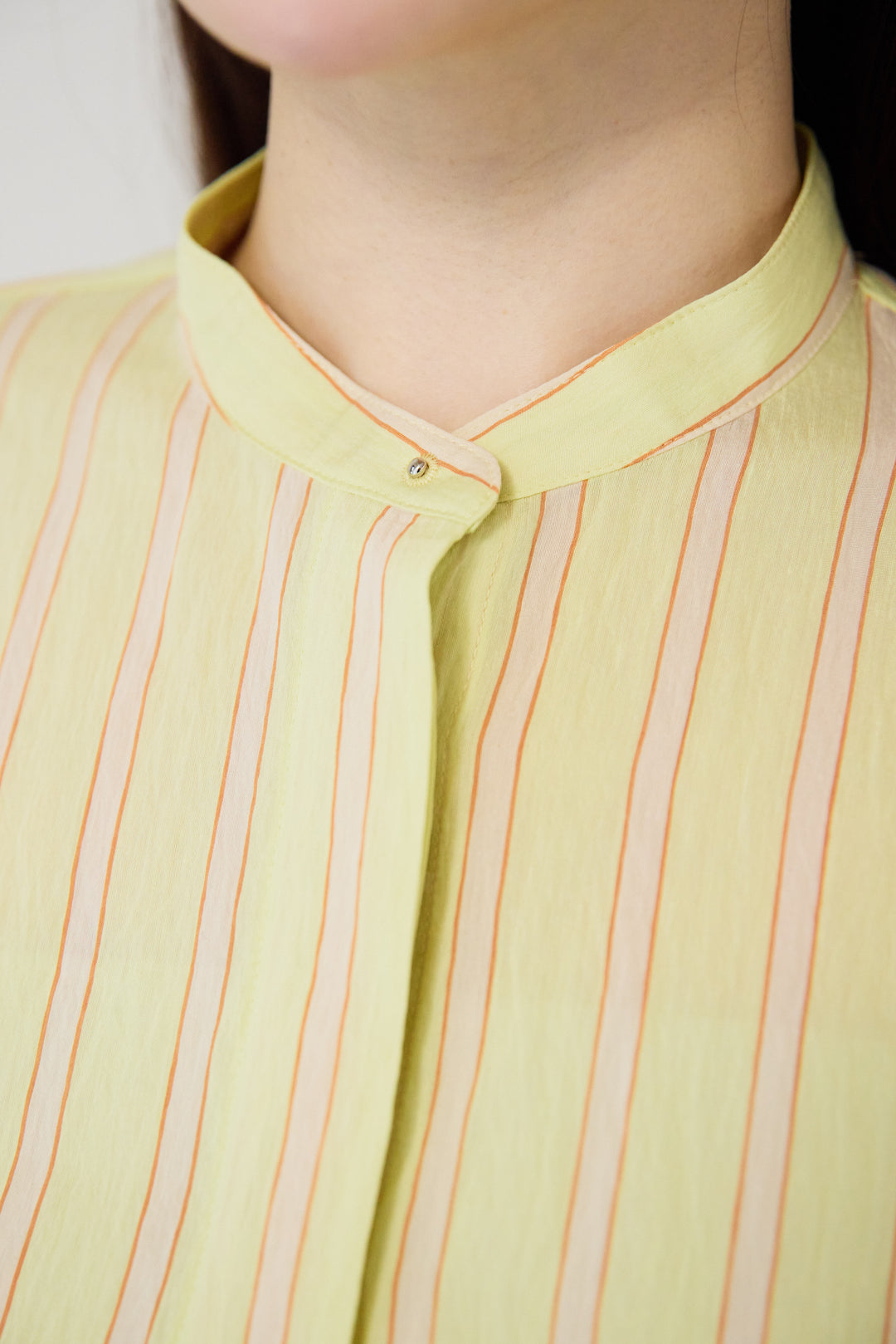 [SET]マルチストライプ切替 バンドカラー比翼ブラウス（セットアップ対応）+バイアスストライプ パネルフレアスカート（セットアップ対応）(2set)