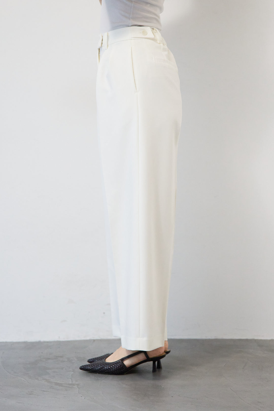 [SET]ラメ混ツイード編み ビジューボタン ニットカーディガン+ストレートワイドデニムパンツ(2set)