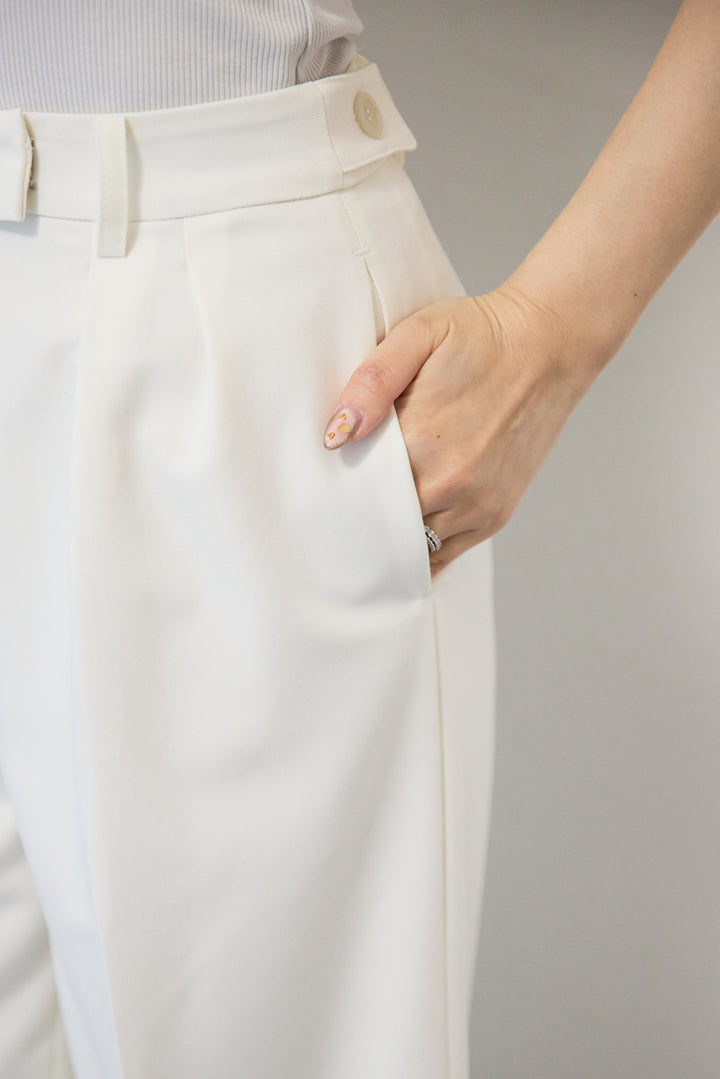 [SET]ボートネック・ドルマン・オーバーサイズプルオーバー+センタープレス・ストレートワイドスラックス(2set)