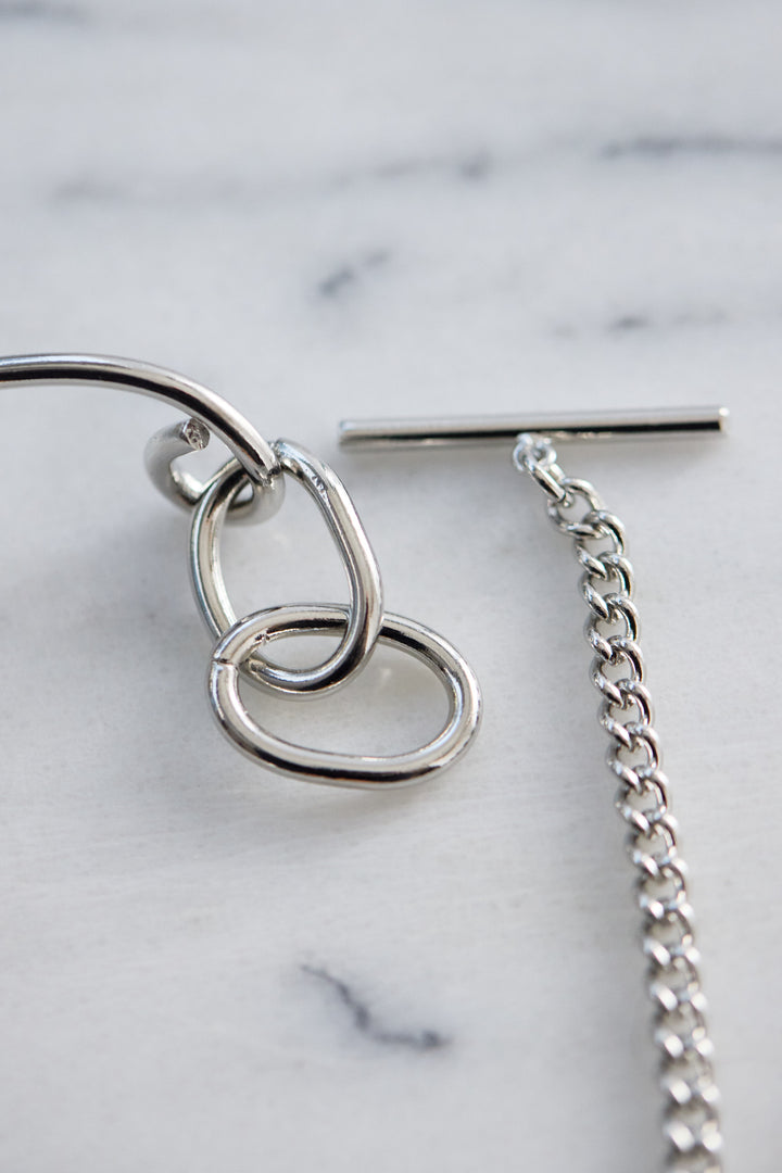 シルバーカーブ チェーンネックレス