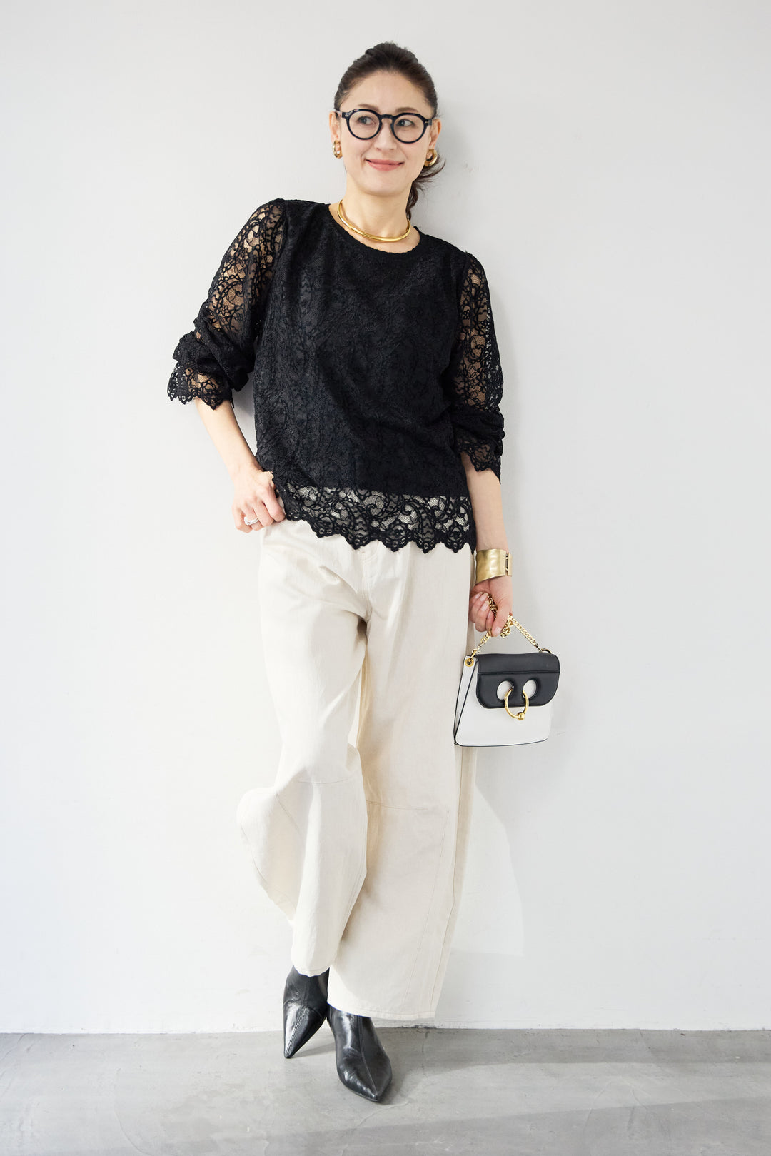 リネンデニムカーブパンツ