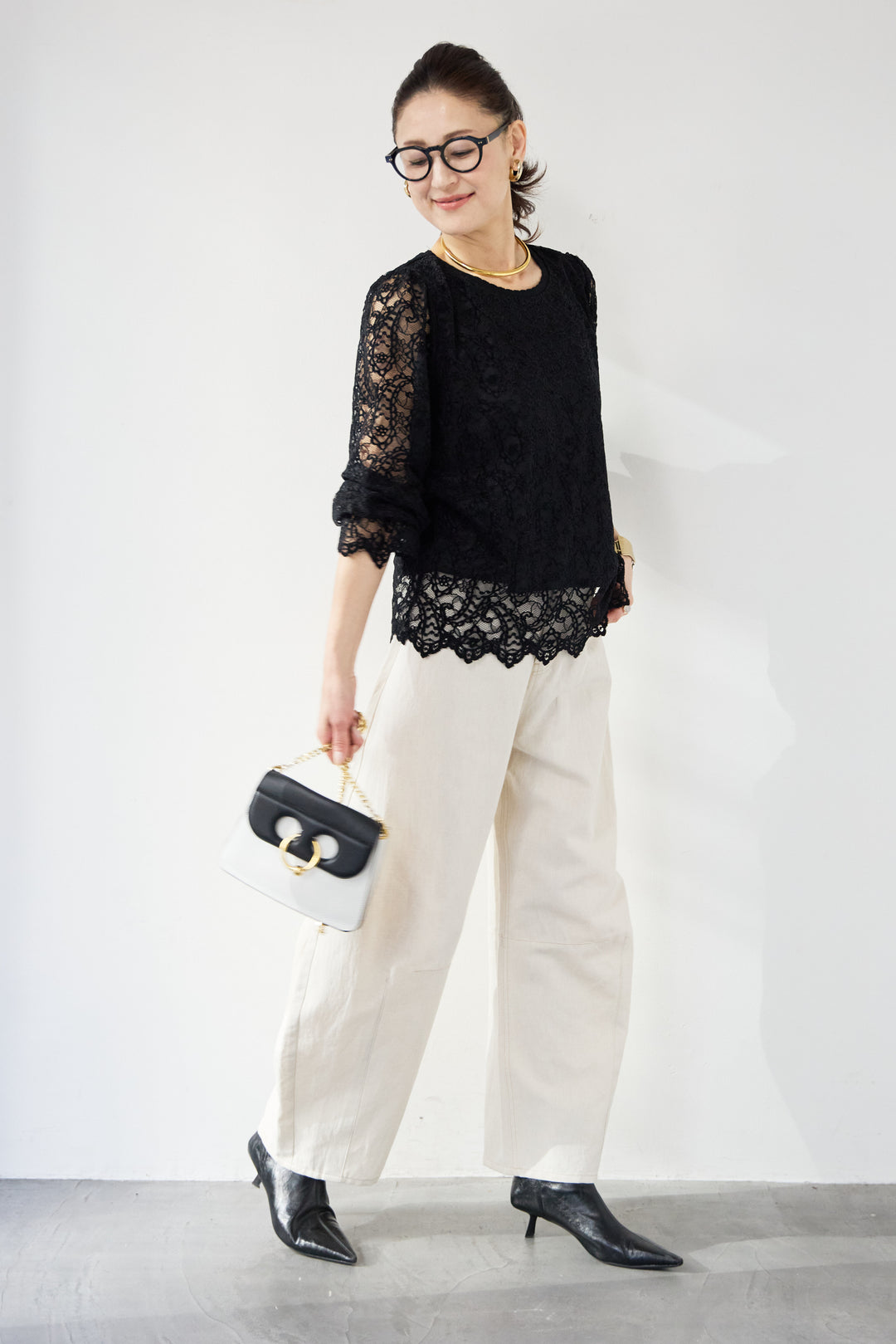 リネンデニムカーブパンツ