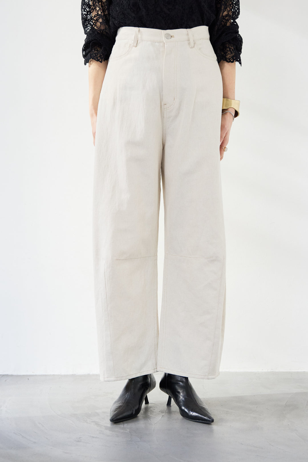 リネンデニムカーブパンツ