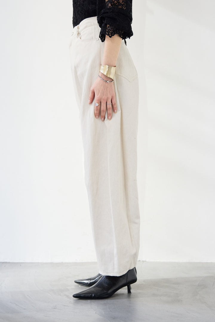 リネンデニムカーブパンツ