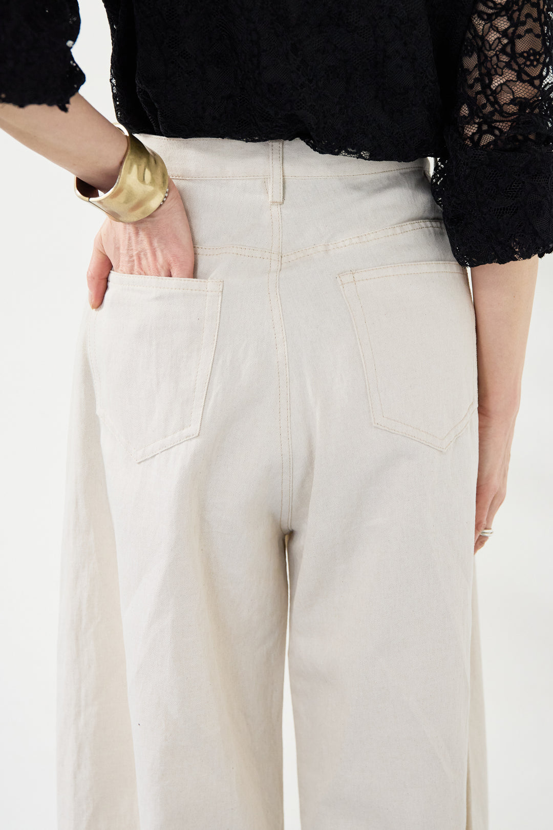 リネンデニムカーブパンツ