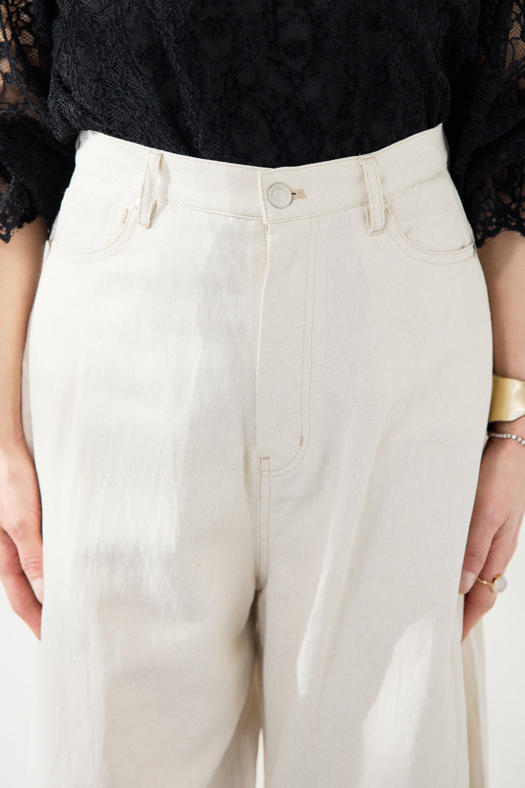 リネンデニムカーブパンツ