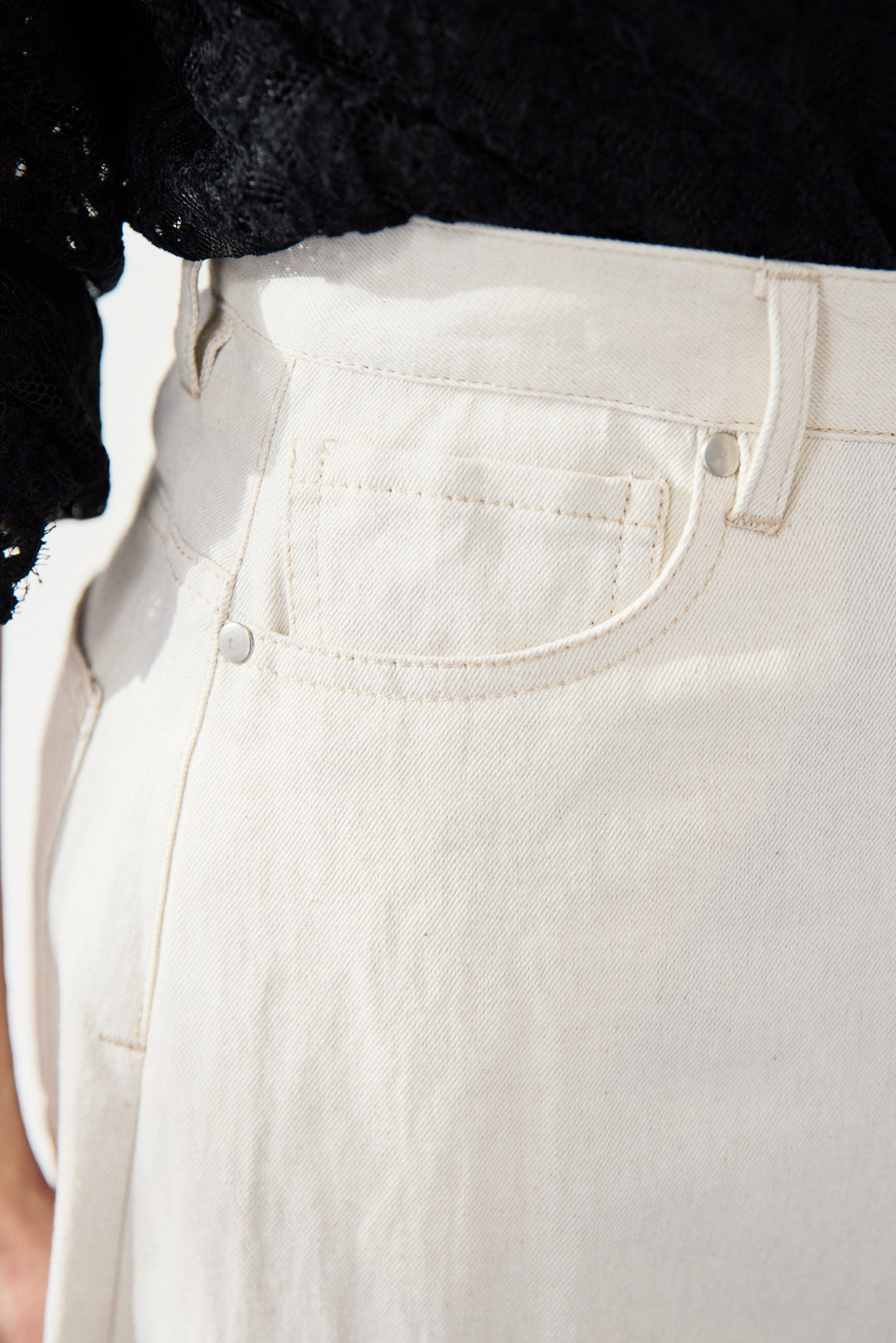 リネンデニムカーブパンツ