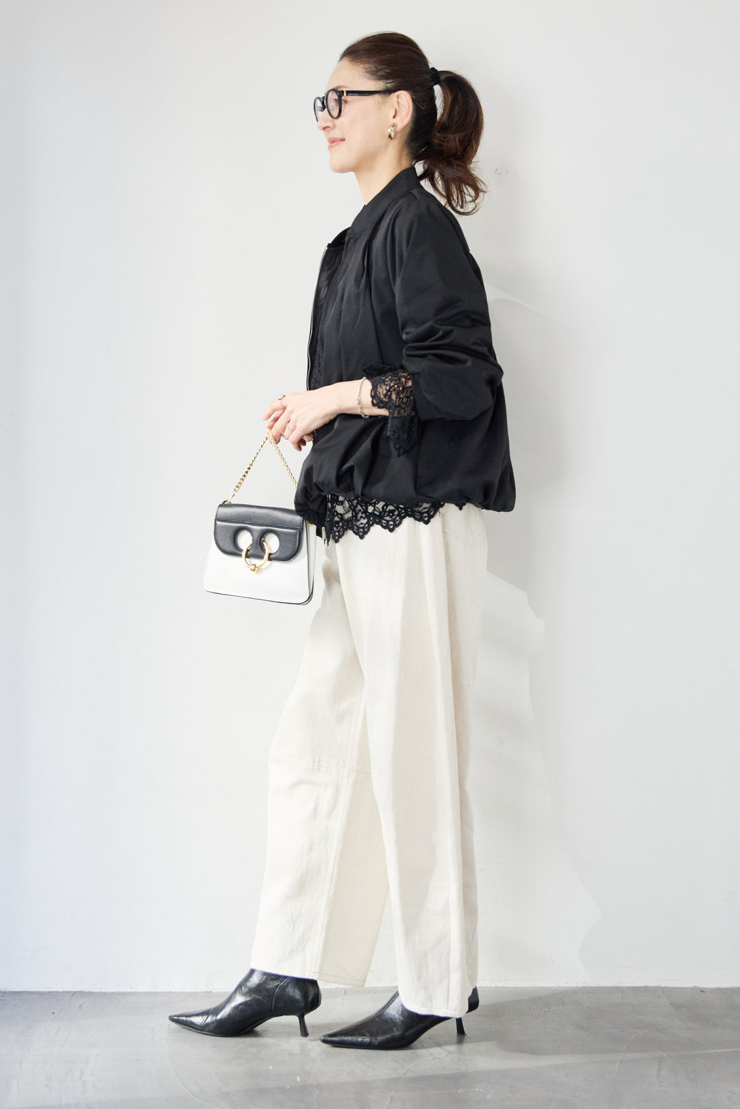 [SET]タックギャザーライトジャケット+リネンデニムカーブパンツ(2set)