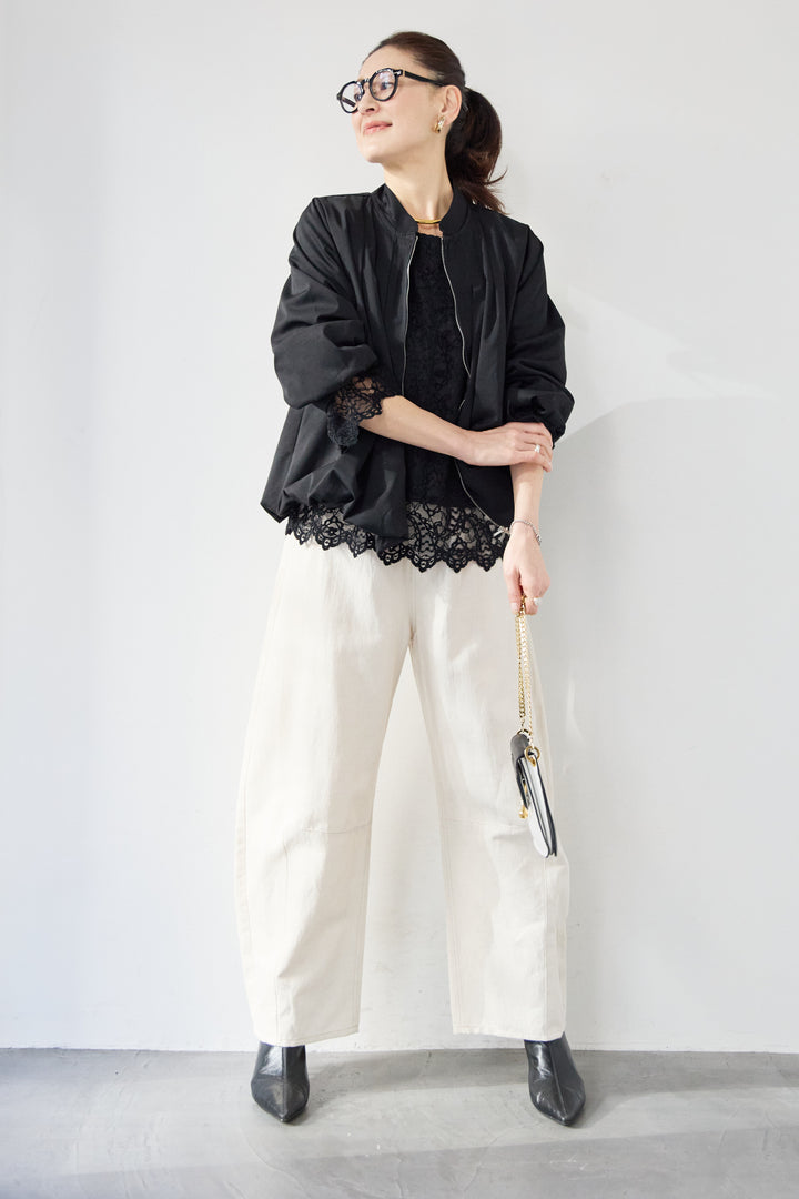 リネンデニムカーブパンツ