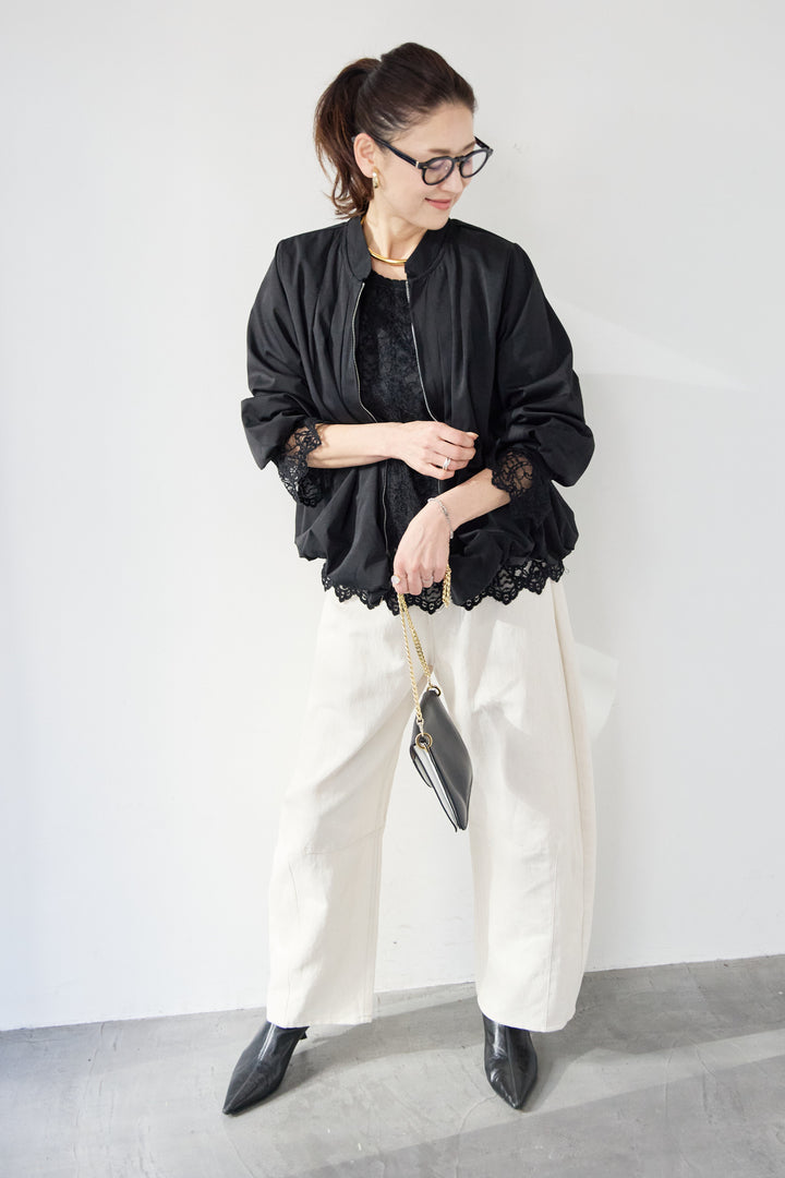 リネンデニムカーブパンツ